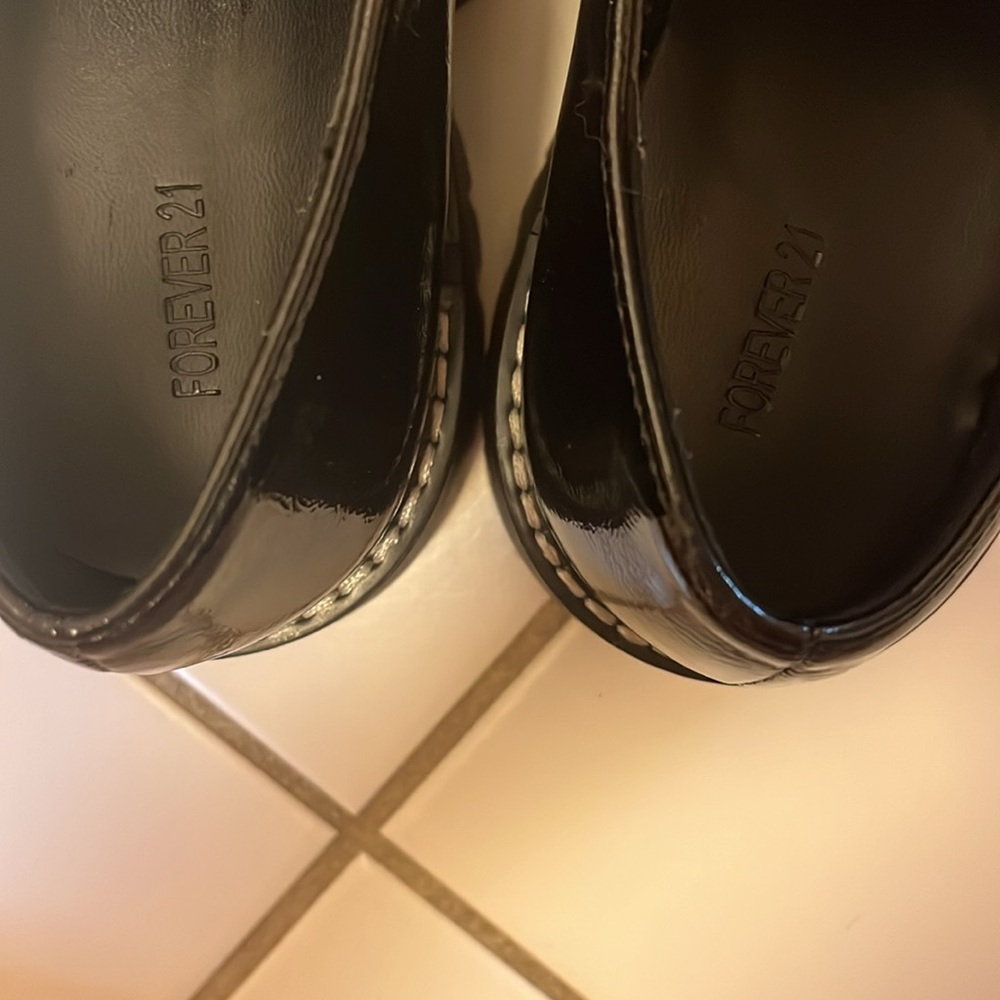 Forever 21 Black Patent Leather Oxfords - Picture 2 of 4